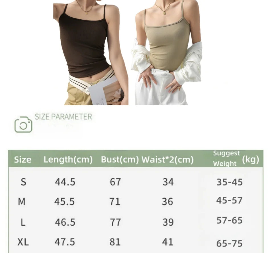 Women’s Spaghetti Strap Camisole – Slim Fit Stretch Knit Tank Top